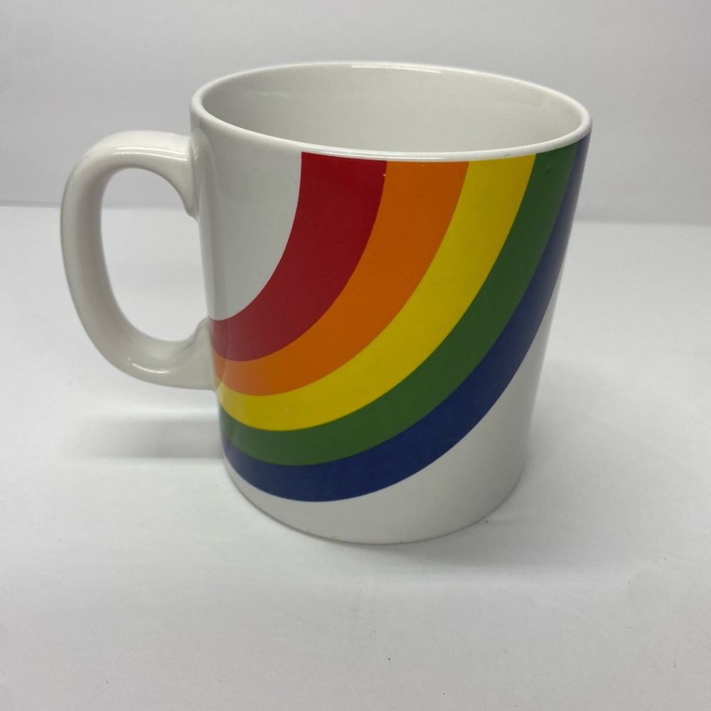 VTG 1980's Rainbow Coffee Mug FTDA Made In JAPAN